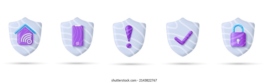 3d icon Cyber Security collection paper icons set. Money guarantee. Phone icon. firewall, fingerprint scanning, password, identification. Isolated cartoon vector illustration