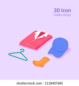 3D Icon Design Clothes Concept