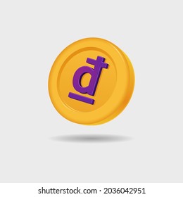 Icono 3D de la moneda de Dong
