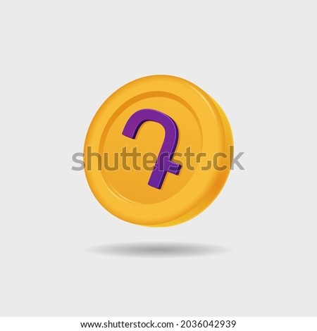 3D icon of dram coin