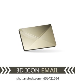 3D icon Email. Envelope isolated on white background. Vector illustration.
