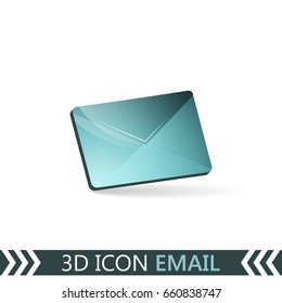 3D icon Email. Envelope isolated on white background. Vector illustration.