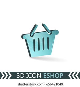 3D icon eshop isolated on white background. Vector illustration.