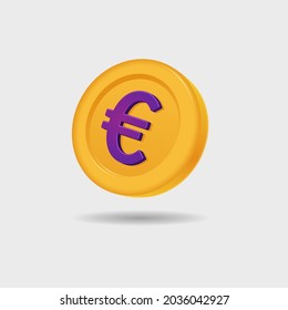 3D icon of euro coin