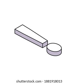 3d icon with exclamation mark on white background isometric vector illustration