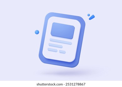 3d icon file task management todo check list, assignment and exam paperwork, work on organization, progress feedback, administration survey. 3d clipboard tick check icon vector render illustration