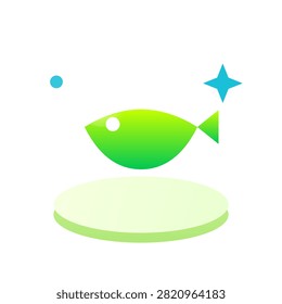 3D icon of fish representing sustainable responsible fishing practice