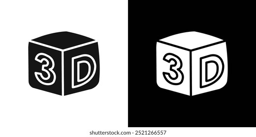 3D icon Flat line illustration
