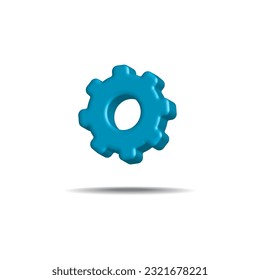 3d icon gear blue , realistic gear vector illustration.