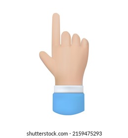 3d icon hand isolated on white background