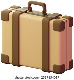 3d icon of handbag vector illustration. 3d render of suitcase