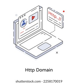 A 3d icon of http domain 