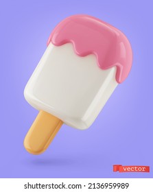 3d icon. Ice cream vector render object