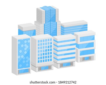 3D icon illustration of buildings.