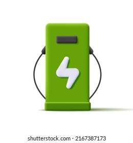 3d icon illustration of electro car charger station