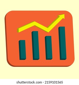 3D icon increase stock market financial investment vector, or company progress