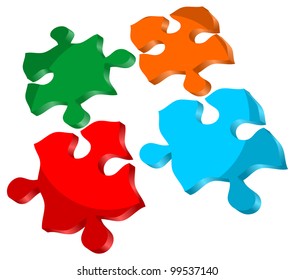3d icon isolated jigsaw puzzle