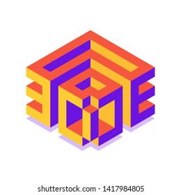 3D icon, 3D Isometric Symbol. Vector illustration.