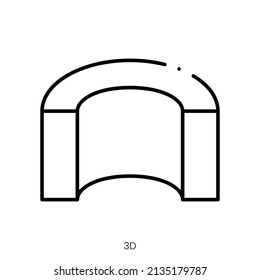 Icono 3d. Signo de estilo lineal aislado en fondo blanco. Ilustración vectorial.