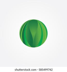 3D icon logo made using leaves