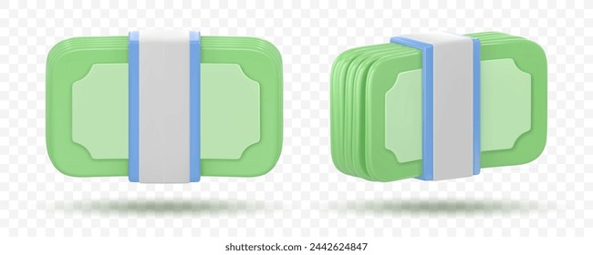 3d icon money, bank banknotes