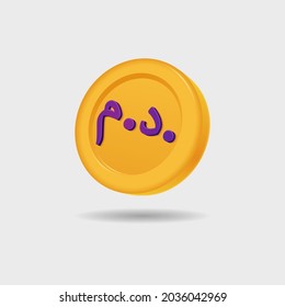 Icono 3D del Dirham marroquí