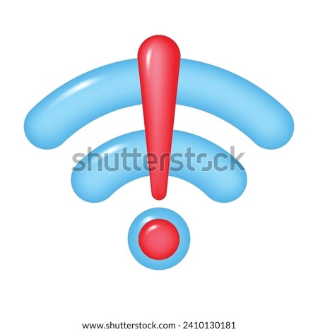3d icon No WIFI, wireless internet sign, isolated on transparent background. Vector illustration.