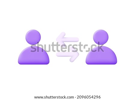 3d icon people communication isolated on white background. Sharing, public communication, connection icon, coworker icon. Trendy vector in 3d style.