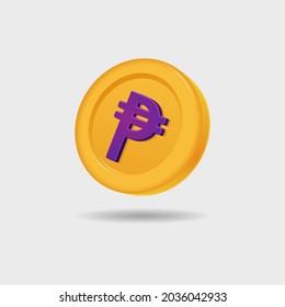 3D icon of peso coin