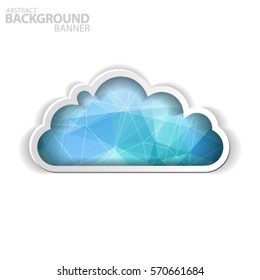 3d icon polygon cloud. Vector EPS 10 illustration.