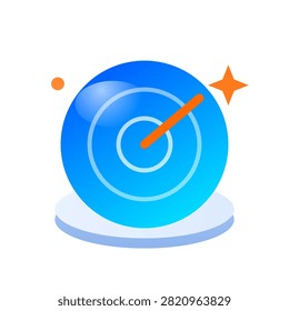 3D icon of radar representing cyber threat intelligence monitoring