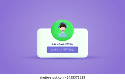 3d icon realistic concept question ask me social media vector design.vector icon 3d illustration