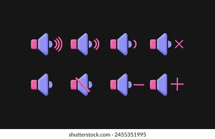 3d icon realistic concept sound mute volume audio down vector design.vector icon 3d illustration