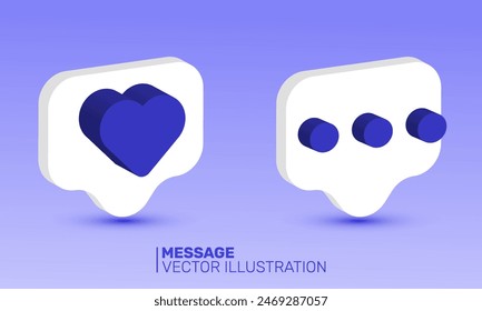 3d icon realistic social media message new concept vector design.vector icon 3d illustration