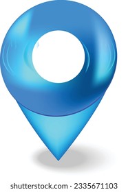 Icono 3D Estilo realista rojo brillante Mapa de ubicación pin gps ilustración de marcadores para destino. Etiqueta geográfica aislada en fondo blanco con ruta de recorte
