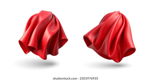 3D-Symbol rote Luxus-Seidenformen einzeln auf Weiß