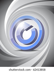 3D Icon of Reload with Abstract Background