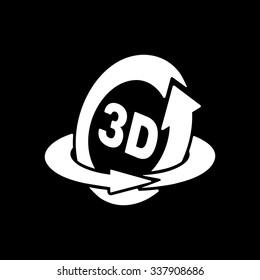 The 3d icon. Rotation arrow symbol. Flat Vector illustration