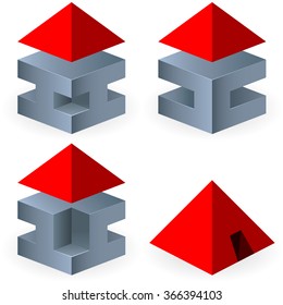 3d icon set / real estate / pyramide