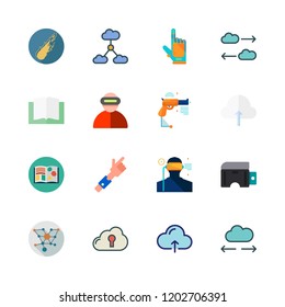 3d icon set. vector set about cloud computing, molecules, virtual reality and open book icons set.