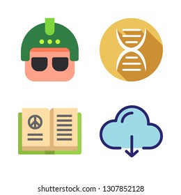 3d icon set. vector set about dna, cloud computing, virtual reality and open book icons set.