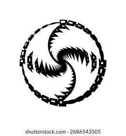 3D icon, shaped like an abstract circle