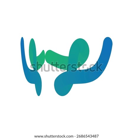 3D icon, shaped like an abstract circle