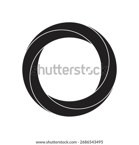 3D icon, shaped like an abstract circle
