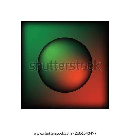 3D icon, shaped like an abstract circle