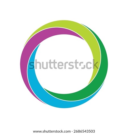 3D icon, shaped like an abstract circle