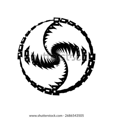 3D icon, shaped like an abstract circle