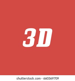 3D icon. sign design. red background