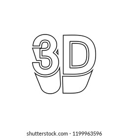 3D icon. Simple outline vector of cinema set for UI and UX, website or mobile application