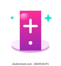 3D icon of smartphone representing ehealth mobile healthcare application
